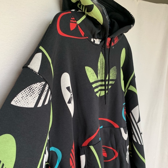 Rare Adidas Hoody Sweatshirt with Logos all over - brand new - Picture 3 of 11